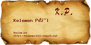 Kelemen Pál névjegykártya